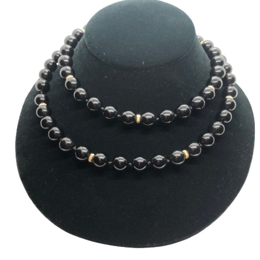 14K Gold & Black Onyx Necklace